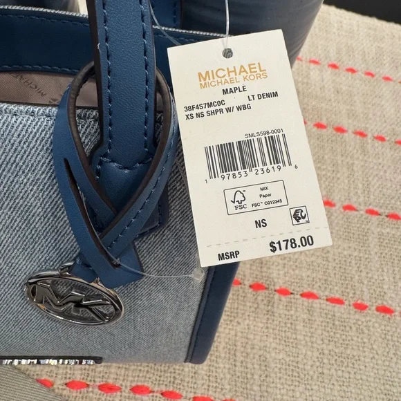 Michael Kors Blue Denim Mini Tote Bag - Picture 3 of 10